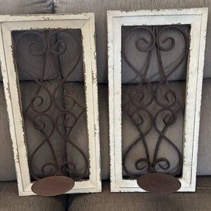 Vintage-Inspired Wall Sconce Set with White Frame